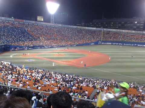 An Exciting Evening of Baseball at Yokohama Stadium in Japan images