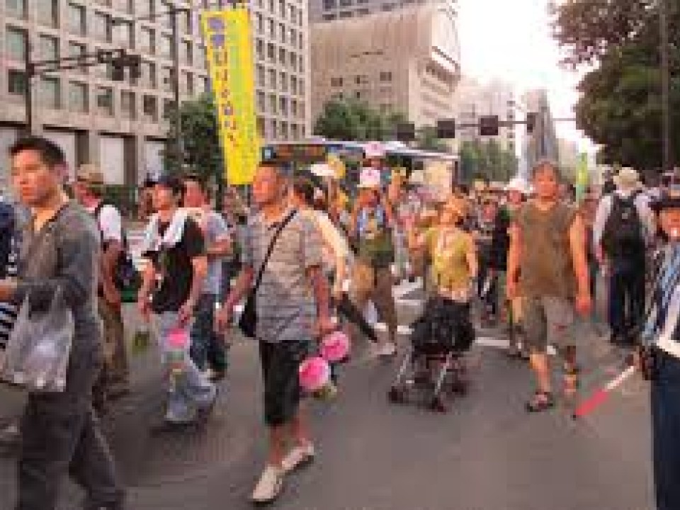 Japanese people walking