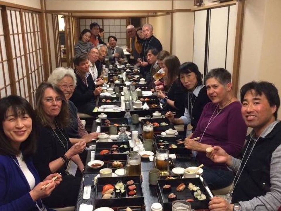 The sushi dinner of the last tour in March,2014.