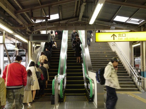 Left hand side in Tokyo and Nagoya & Right hand side in Kyoto and Osaka when you are taking escalators. images