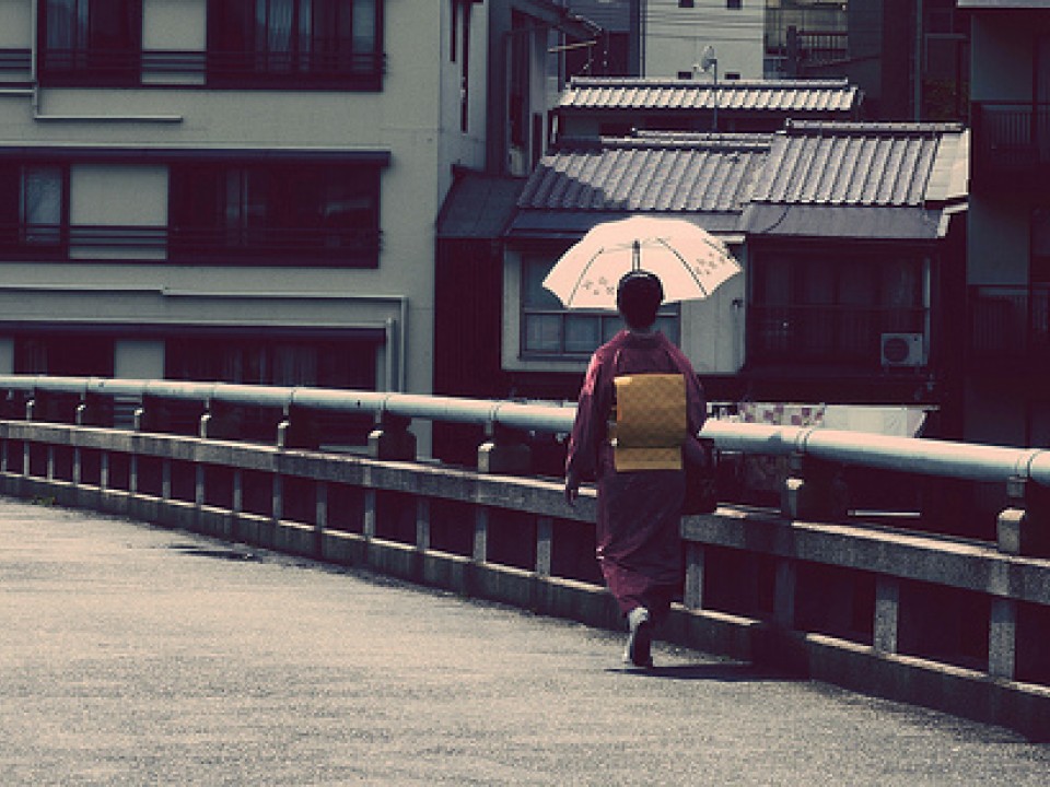 Sun Umbrella protecting a maiko